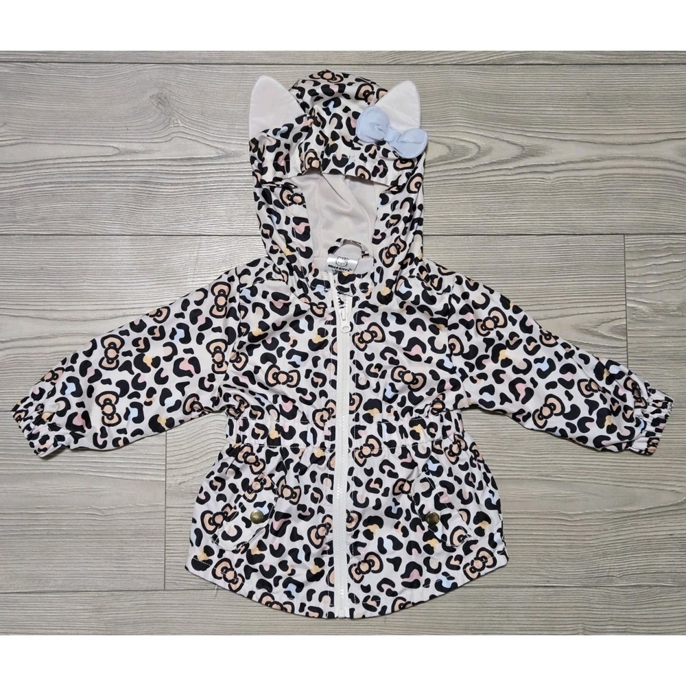 Hello Kitty Jacket Toddler Kids Size 2T Leopard Print Ears Lightweight Coat Girl